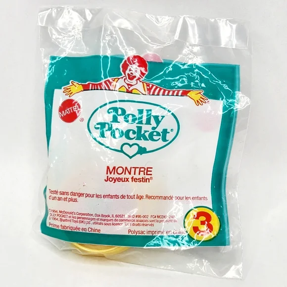Vintage 1994 Polly Pocket Watch McDonald's Sealed in Packaging Bluebird - Picture 3 of 3